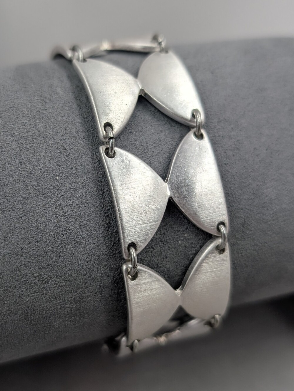 Lucky Brand Silver Tone Geometric Link Bracelet Modern Boho | M240